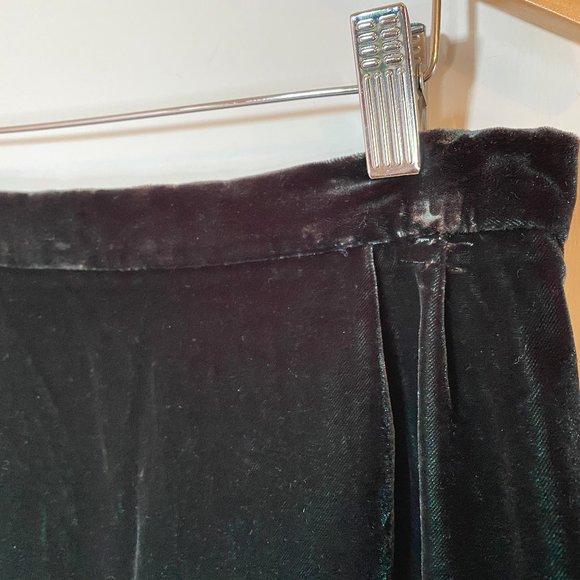 Vtg emerald green velvet skirt Sz 8 - Picture 2 of 5
